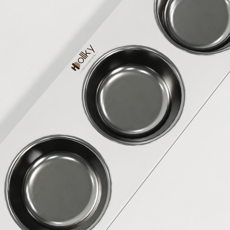 Hollky Base Bar - три миски на підставці для котів і маленьких собак (3 × 0,45 л) GRWH 