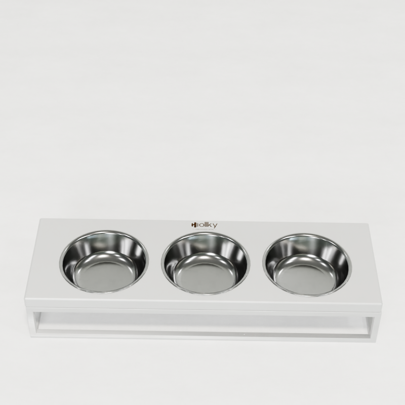 Hollky Base Bar - три миски на підставці для котів і маленьких собак (3 × 0,45 л) WHWH 