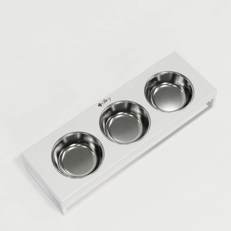 Hollky Base Bar - три миски на підставці для котів і маленьких собак (3 × 0,45 л) WHWH 