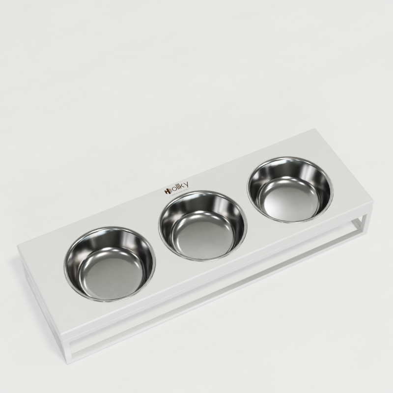 Hollky Base Bar - три миски на підставці для котів і маленьких собак (3 × 0,45 л) WHWH 