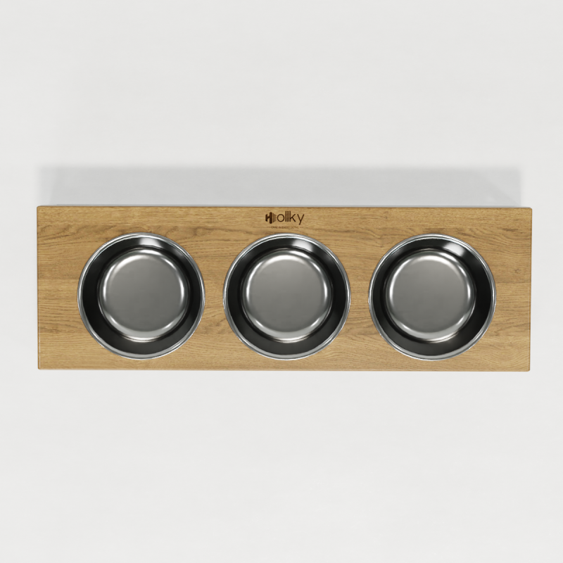 Hollky Base Bar - три миски на підставці для котів і маленьких собак (3 × 0,45 л) WHNT 
