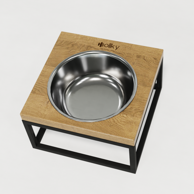 Hollky Base Solo M - миска на підставці для котів і середніх собак (1 × 0,8 л) BLNT 