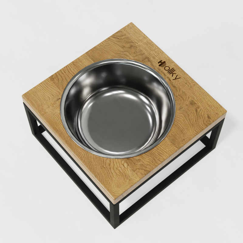 Hollky Base Solo M - миска на підставці для котів і середніх собак (1 × 0,8 л) BLNT 