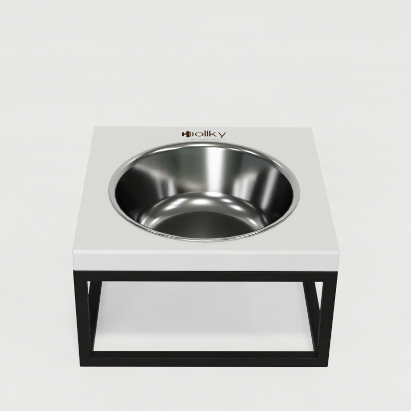 Hollky Base Solo M - миска на підставці для котів і середніх собак (1 × 0,8 л) BLWH