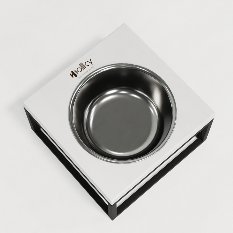 Hollky Base Solo M - миска на підставці для котів і середніх собак (1 × 0,8 л) BLWH