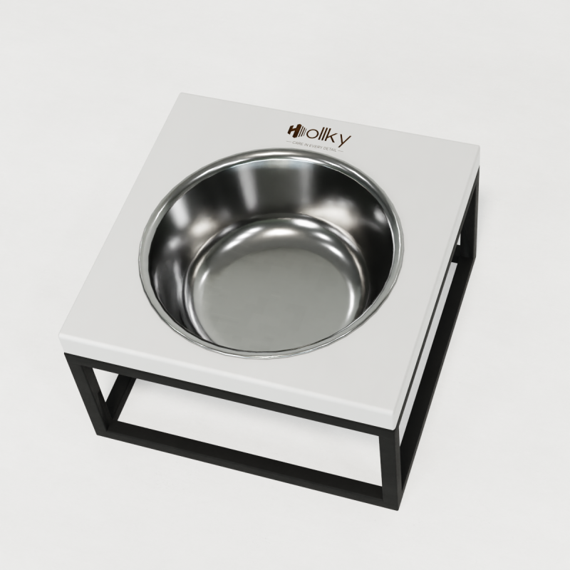 Hollky Base Solo M - миска на підставці для котів і середніх собак (1 × 0,8 л) BLWH