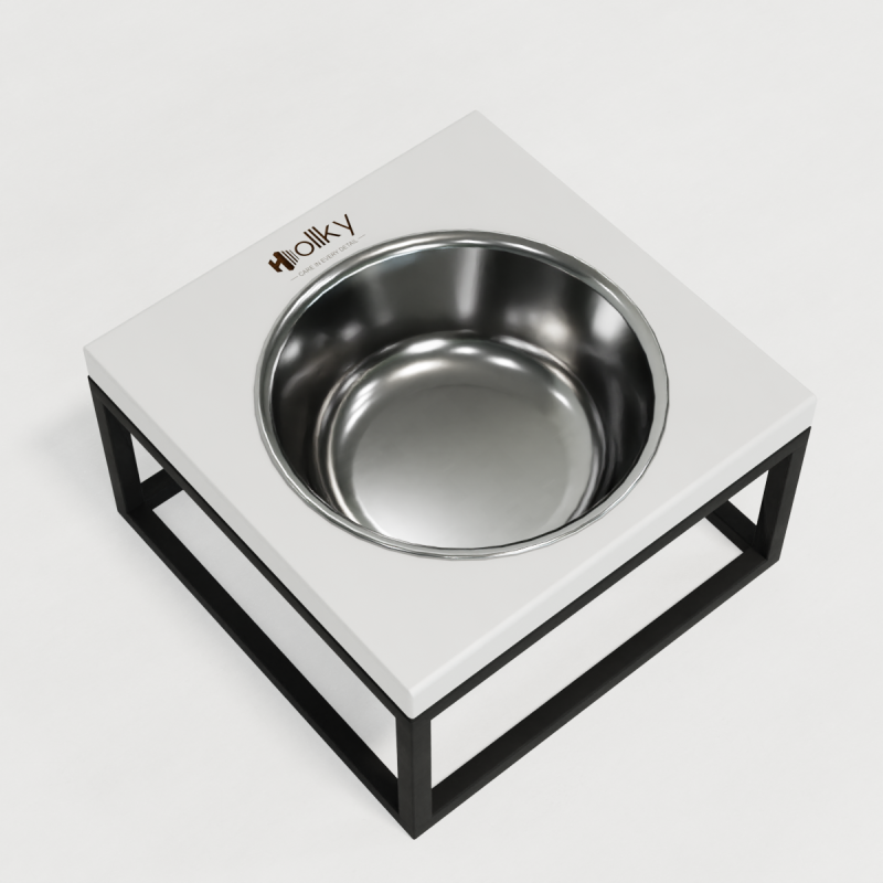 Hollky Base Solo M - миска на підставці для котів і середніх собак (1 × 0,8 л) BLWH