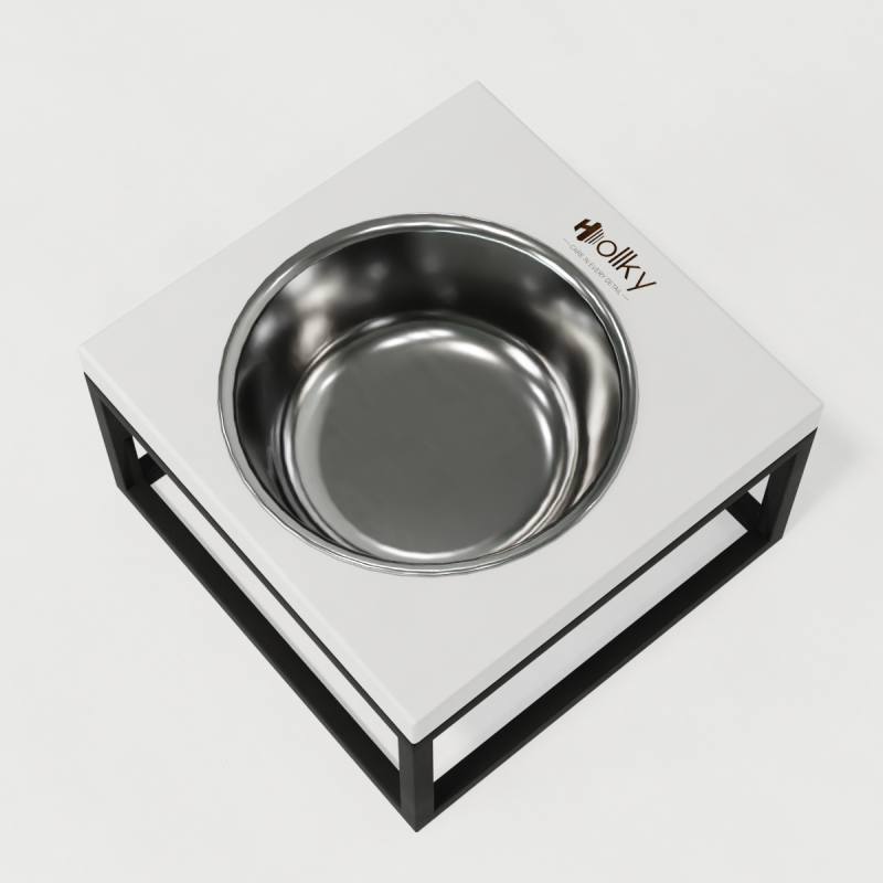 Hollky Base Solo M - миска на підставці для котів і середніх собак (1 × 0,8 л) BLWH