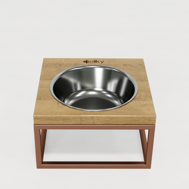 Hollky Base Solo M - миска на підставці для котів і середніх собак (1 × 0,8 л) GLNT 