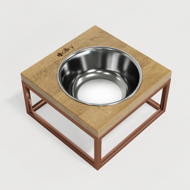 Hollky Base Solo M - миска на підставці для котів і середніх собак (1 × 0,8 л) GLNT 