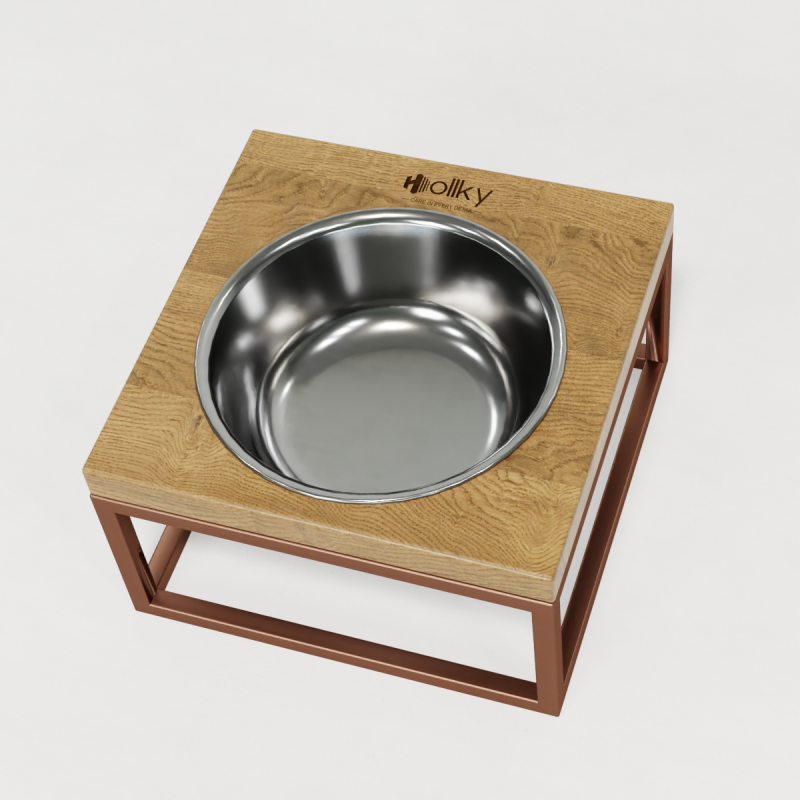 Hollky Base Solo M - миска на підставці для котів і середніх собак (1 × 0,8 л) GLNT 
