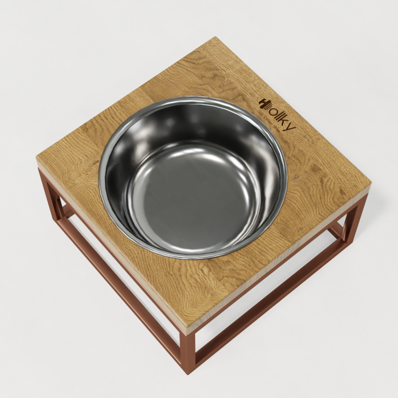 Hollky Base Solo M - миска на підставці для котів і середніх собак (1 × 0,8 л) GLNT 
