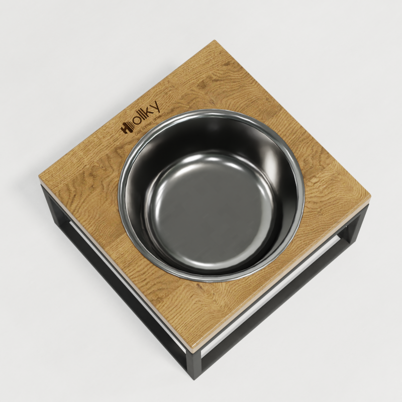 Hollky Base Solo M - миска на підставці для котів і середніх собак (1 × 0,8 л) GRNT 