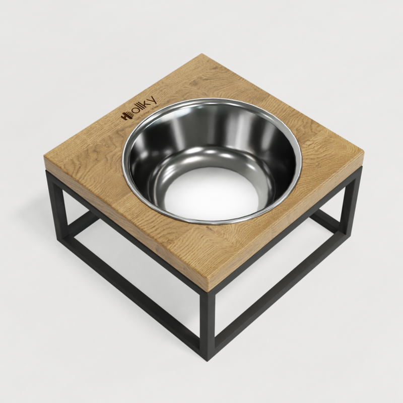 Hollky Base Solo M - миска на підставці для котів і середніх собак (1 × 0,8 л) GRNT 