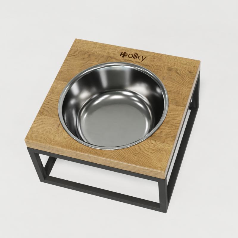 Hollky Base Solo M - миска на підставці для котів і середніх собак (1 × 0,8 л) GRNT 