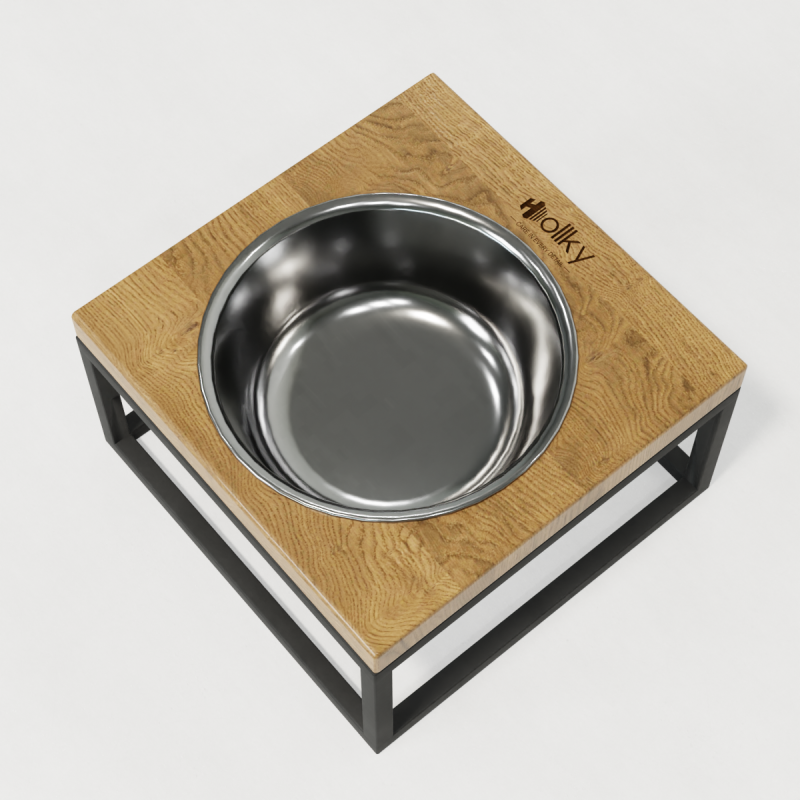 Hollky Base Solo M - миска на підставці для котів і середніх собак (1 × 0,8 л) GRNT 