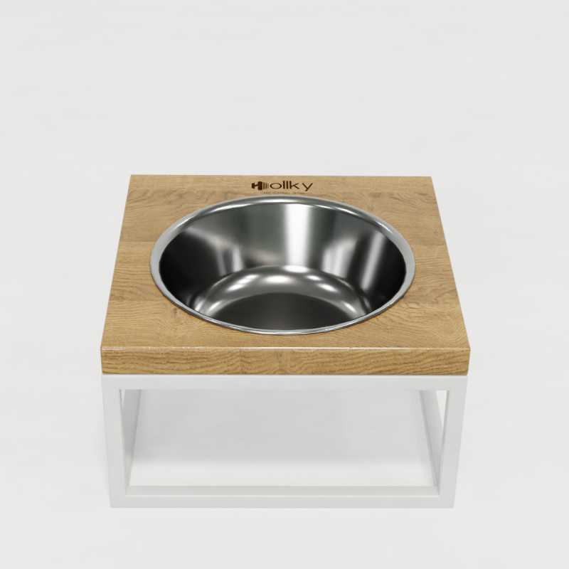 Hollky Base Solo M - миска на підставці для котів і середніх собак (1 × 0,8 л) WHNT 