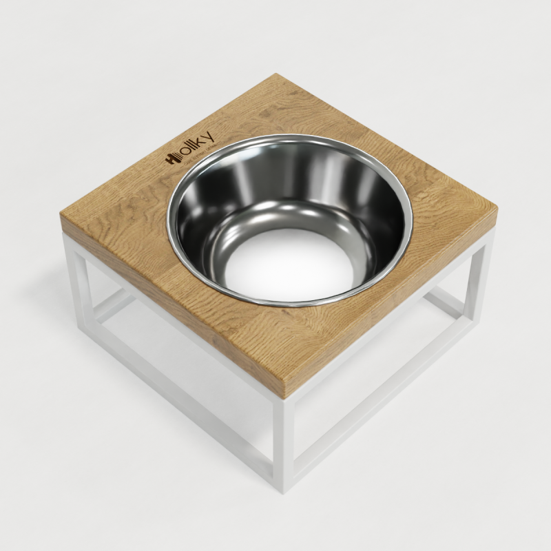 Hollky Base Solo M - миска на підставці для котів і середніх собак (1 × 0,8 л) WHNT 