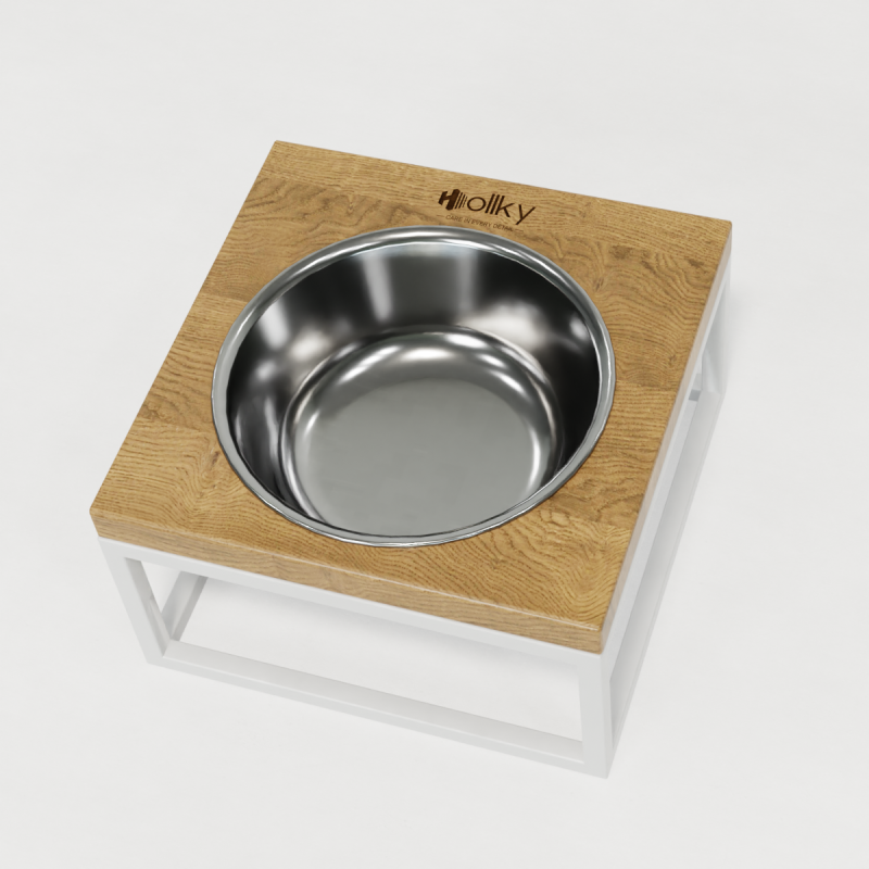 Hollky Base Solo M - миска на підставці для котів і середніх собак (1 × 0,8 л) WHNT 