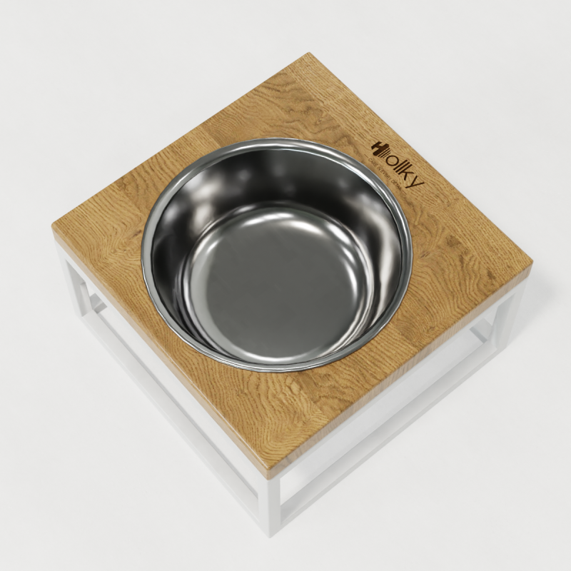 Hollky Base Solo M - миска на підставці для котів і середніх собак (1 × 0,8 л) WHNT 