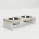 Hollky SteelWood S - миски на підставці з цільного металевого листа для собак та котів (2 × 0,45 л) WHWH