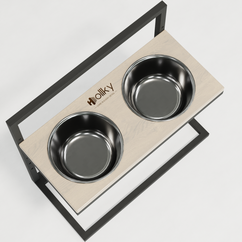 Hollky Flex L - миски на регульованій підставці для великих собак (2 × 1.8 л) GRWH