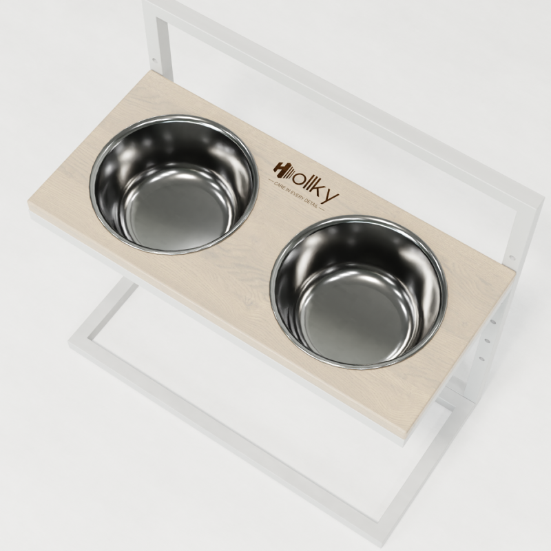 Hollky Flex L - миски на регульованій підставці для великих собак (2 × 1.8 л) WHWH