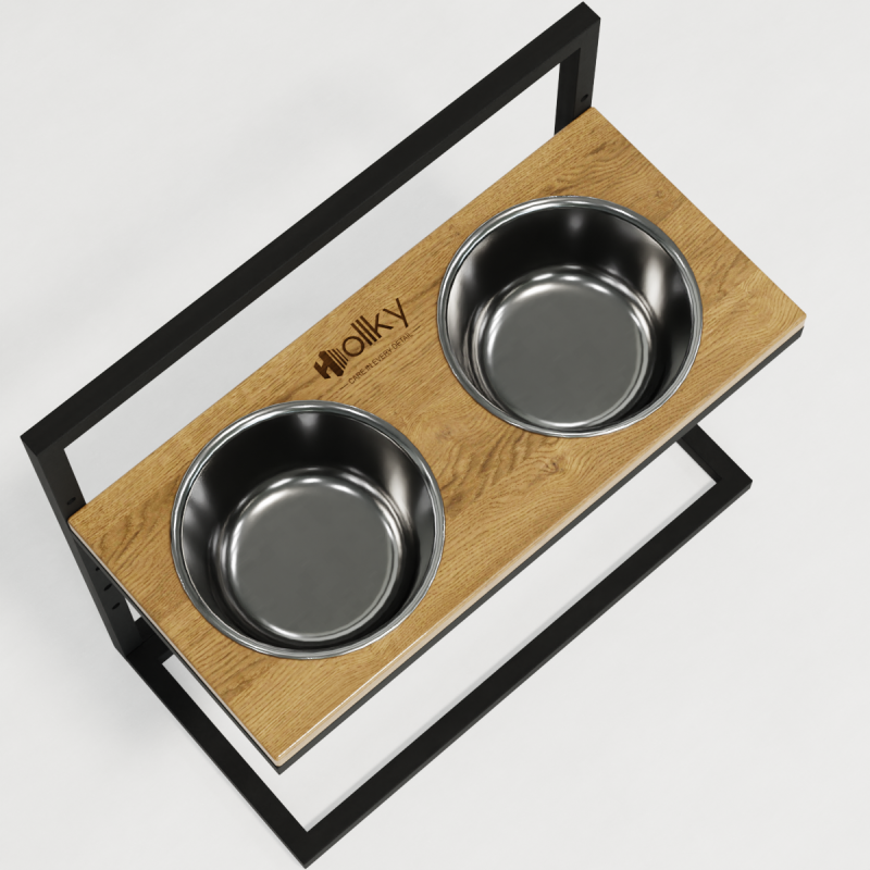 Hollky Flex L - миски на регульованій підставці для великих собак (2 × 1.8 л) BLNT