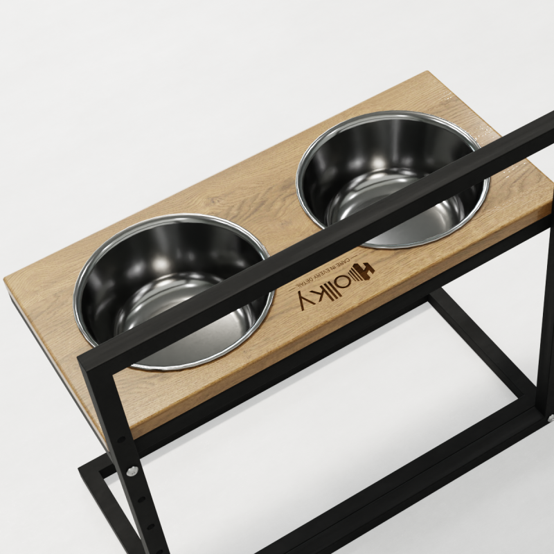 Hollky Flex L - миски на регульованій підставці для великих собак (2 × 1.8 л) BLNT