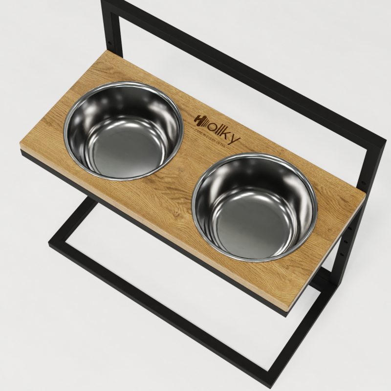 Hollky Flex L - миски на регульованій підставці для великих собак (2 × 1.8 л) BLNT