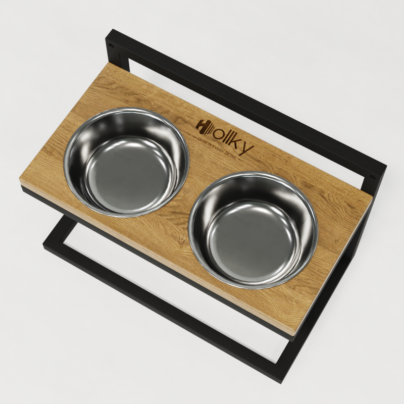 Hollky Flex M - миски на регульованій підставці для середніх собак (2 × 0.85 л) BLNT