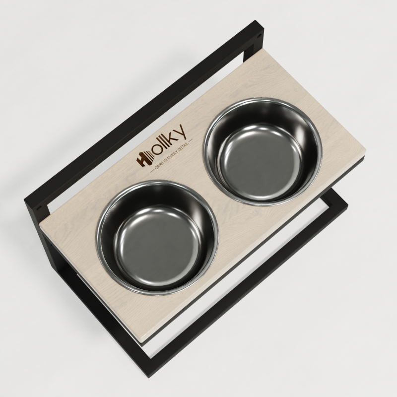 Hollky Flex M - миски на регульованій підставці для середніх собак (2 × 0.85 л) BLWH