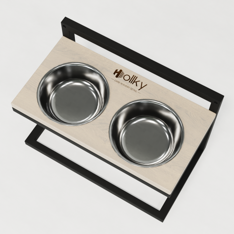 Hollky Flex M - миски на регульованій підставці для середніх собак (2 × 0.85 л) BLWH