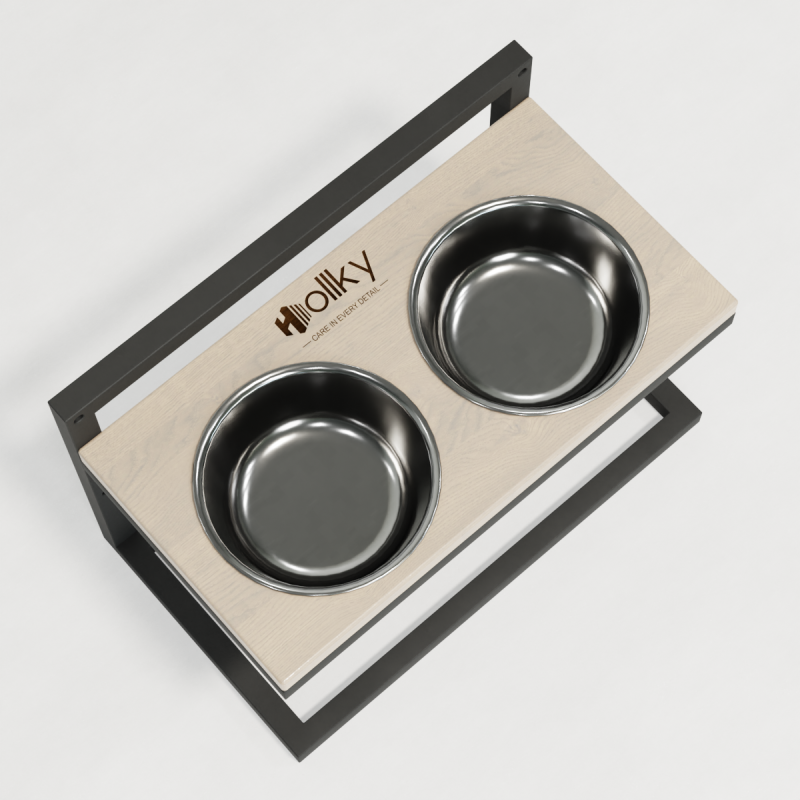 Hollky Flex M - миски на регульованій підставці для середніх собак (2 × 0.85 л) GRWH