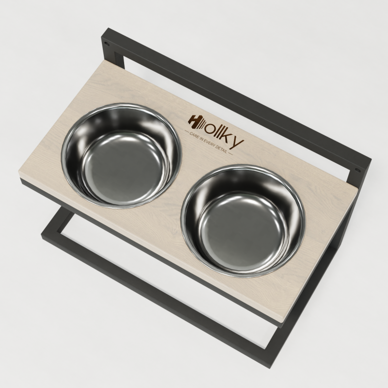 Hollky Flex M - миски на регульованій підставці для середніх собак (2 × 0.85 л) GRWH