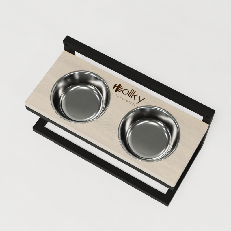 Hollky Flex S - миски на регульованій підставці для маленьких собак (2 × 0.45 л) BLWH