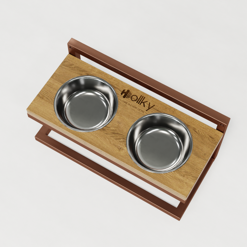 Hollky Flex S - миски на регульованій підставці для маленьких собак (2 × 0.45 л) GLNT