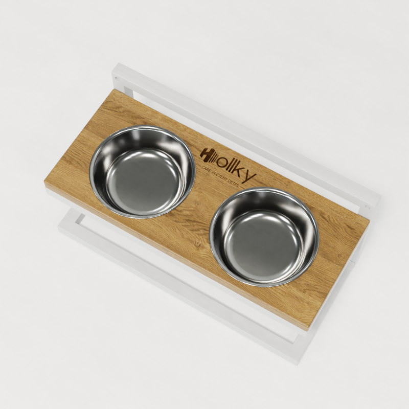 Hollky Flex S - миски на регульованій підставці для маленьких собак (2 × 0.45 л) WHNT